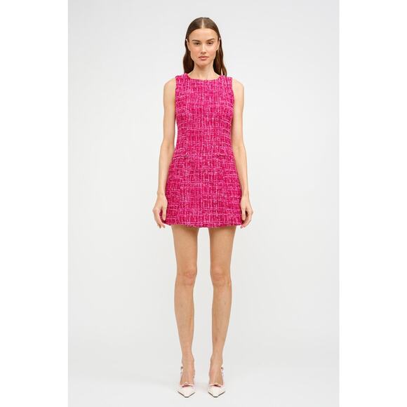 Sofie the Label Colette Tweed Mini Dress in Fucshia M - Picture 1 of 4
